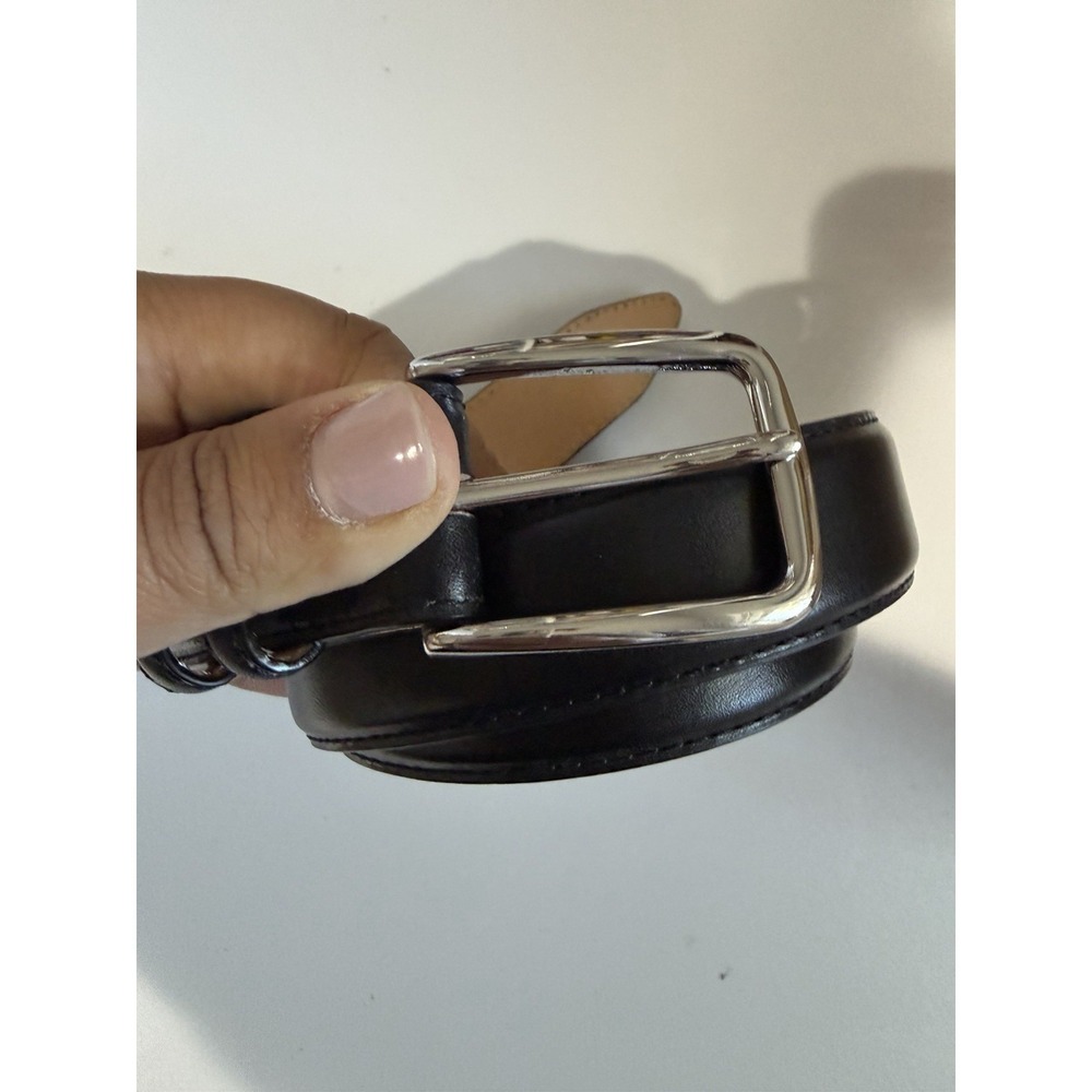 Belts .com Mens Size 42 Black Made In USA Silver Buckle‎ NWOT